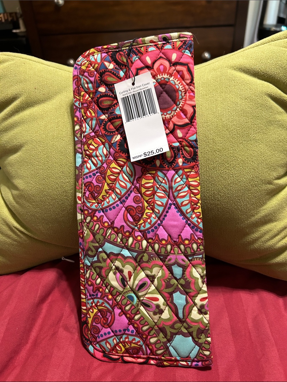Quilted Paisley Curling & Flat Iron Cover - Pink Multi